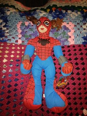 Spider Girl Superhero  Plush Doll - Blue & Red With Tags